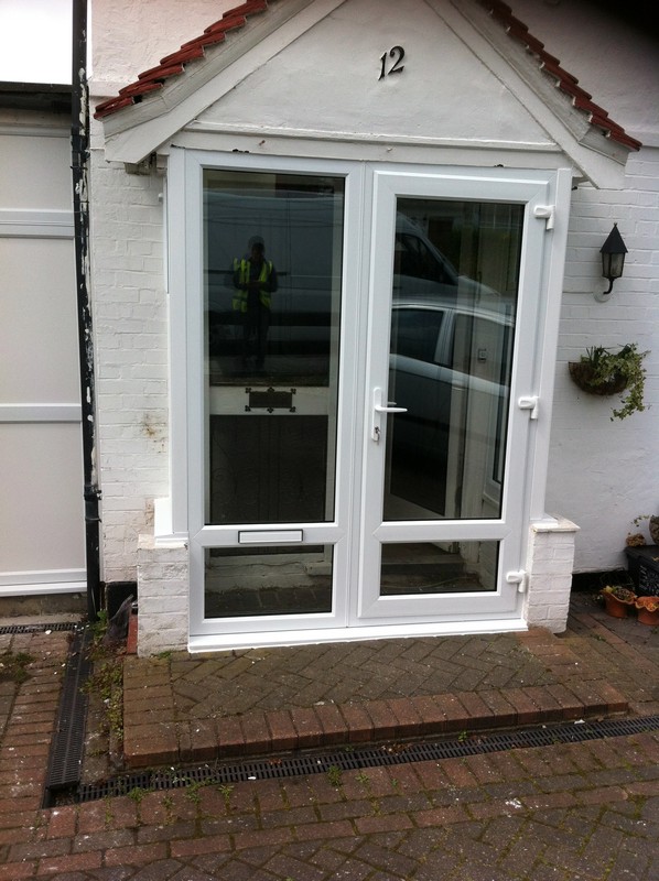 uPVC French doors fitted as front entrance in Bellingham